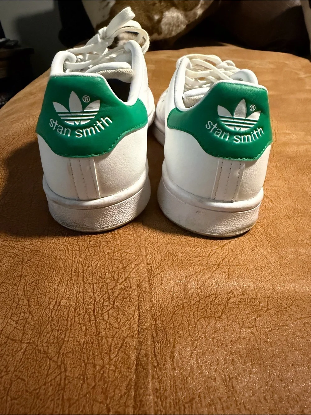 Adidas Stan Smith Men’s White Sneakers with Green Heel Tab